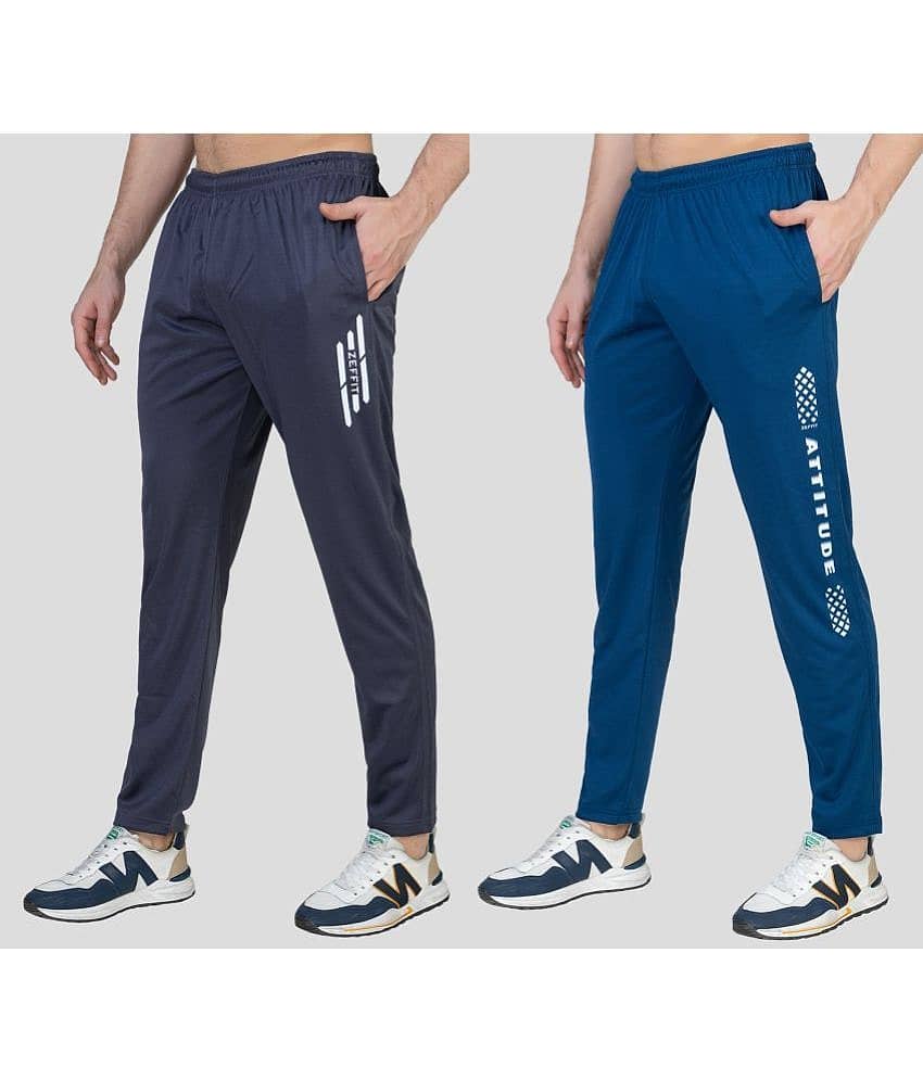 Zeffit - Multicolor Lycra Men's Trackpants ( Pack of 2 )