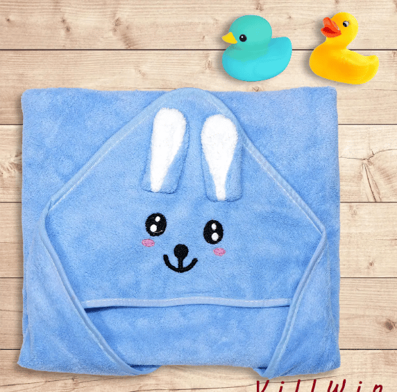 VillWin Single Blue Cotton Bath Towels