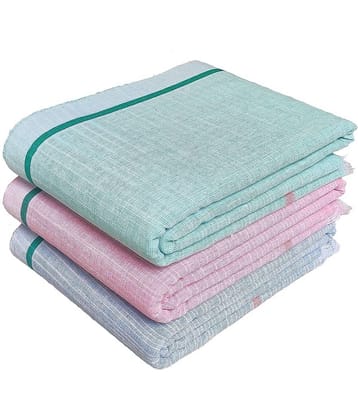 Mk weaves Pack of 3 Cotton Below 300 -GSM Bath Towel ( Multicolor )