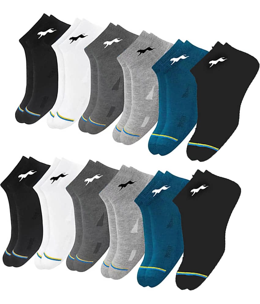 VAMEAR EXCLUSIVE Pack of 12 Men's Cotton Ankle Length Socks ( Multicolor )