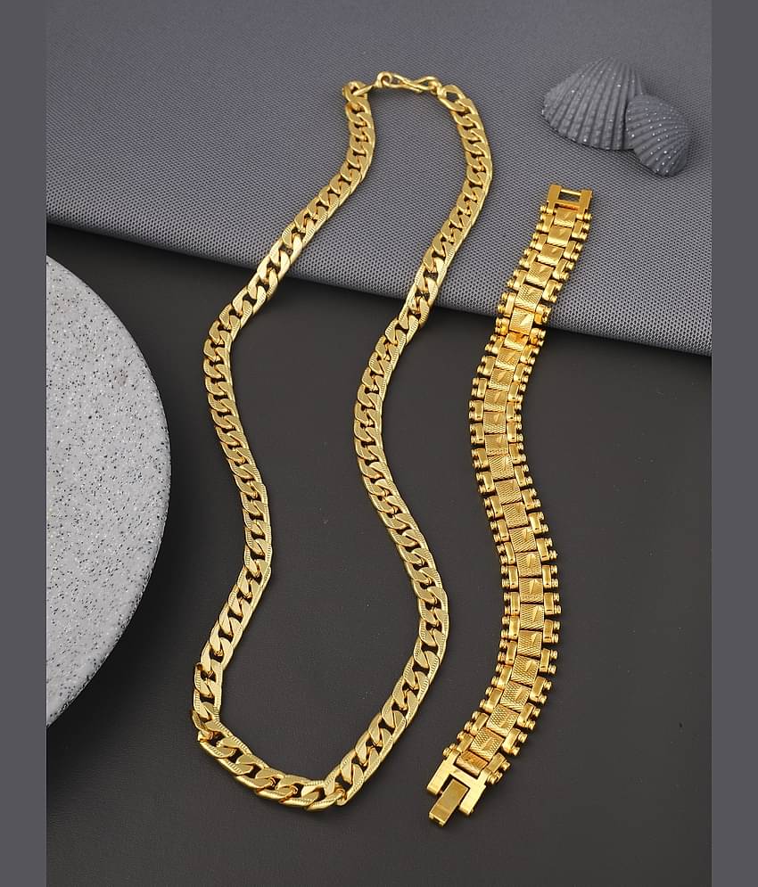 MGSV Gold Plated Brass Chain ( Pack of 2 )