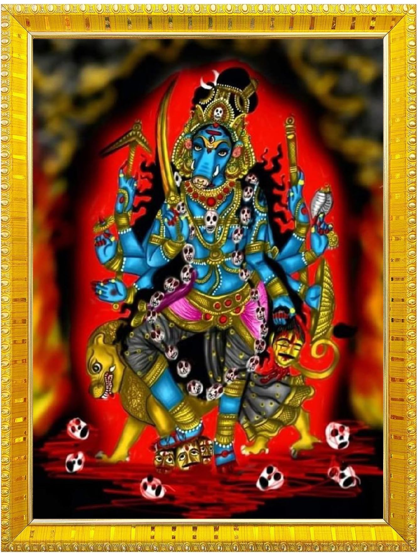 NOKKES Varahi Laxmi Devi Photo Frames Religious Photo frame 5X7 Inch Photo Frame_W10