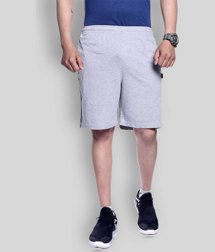 Zeffit - Grey Cotton Blend Men's Shorts ( Pack of 1 )