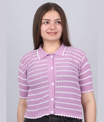 FEVERFEW Lavender Cotton Blend Women's Regular Top ( Pack of 1 )