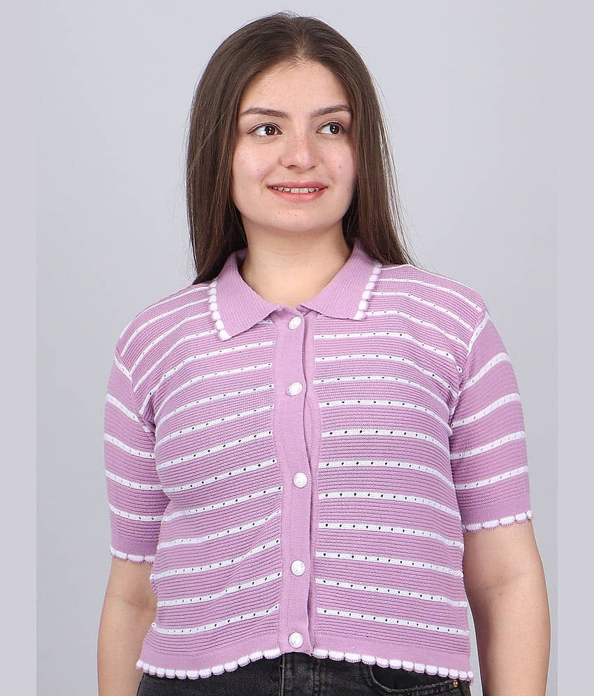 FEVERFEW Lavender Cotton Blend Women's Regular Top ( Pack of 1 )