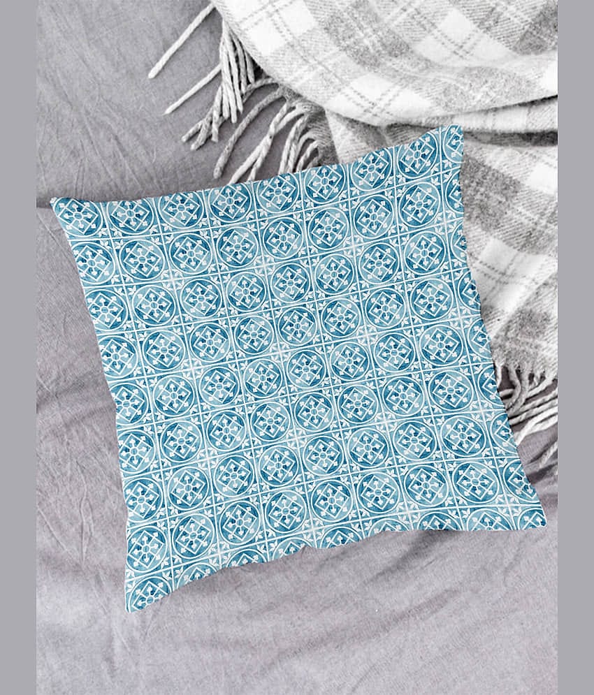 Houzzcode - Water Repellent Blue Polyester Pillow Covers 40x40x3 ( Pack of 1 )
