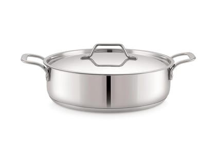 Sonu Stainless Steel Quantum Series Skillet | Fry pan with Lid Mirror Finish