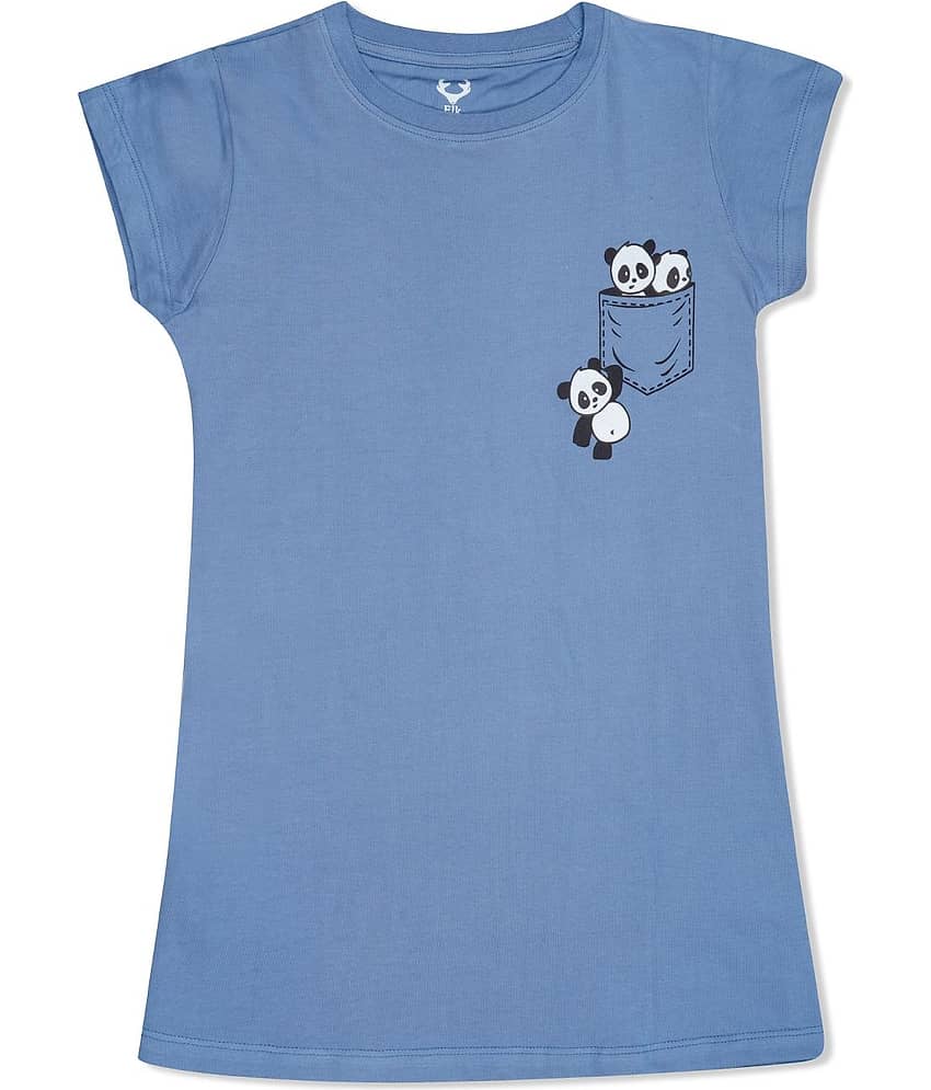 E1K Pack of 1 Girls Cotton T-Shirt ( Dark Grey )