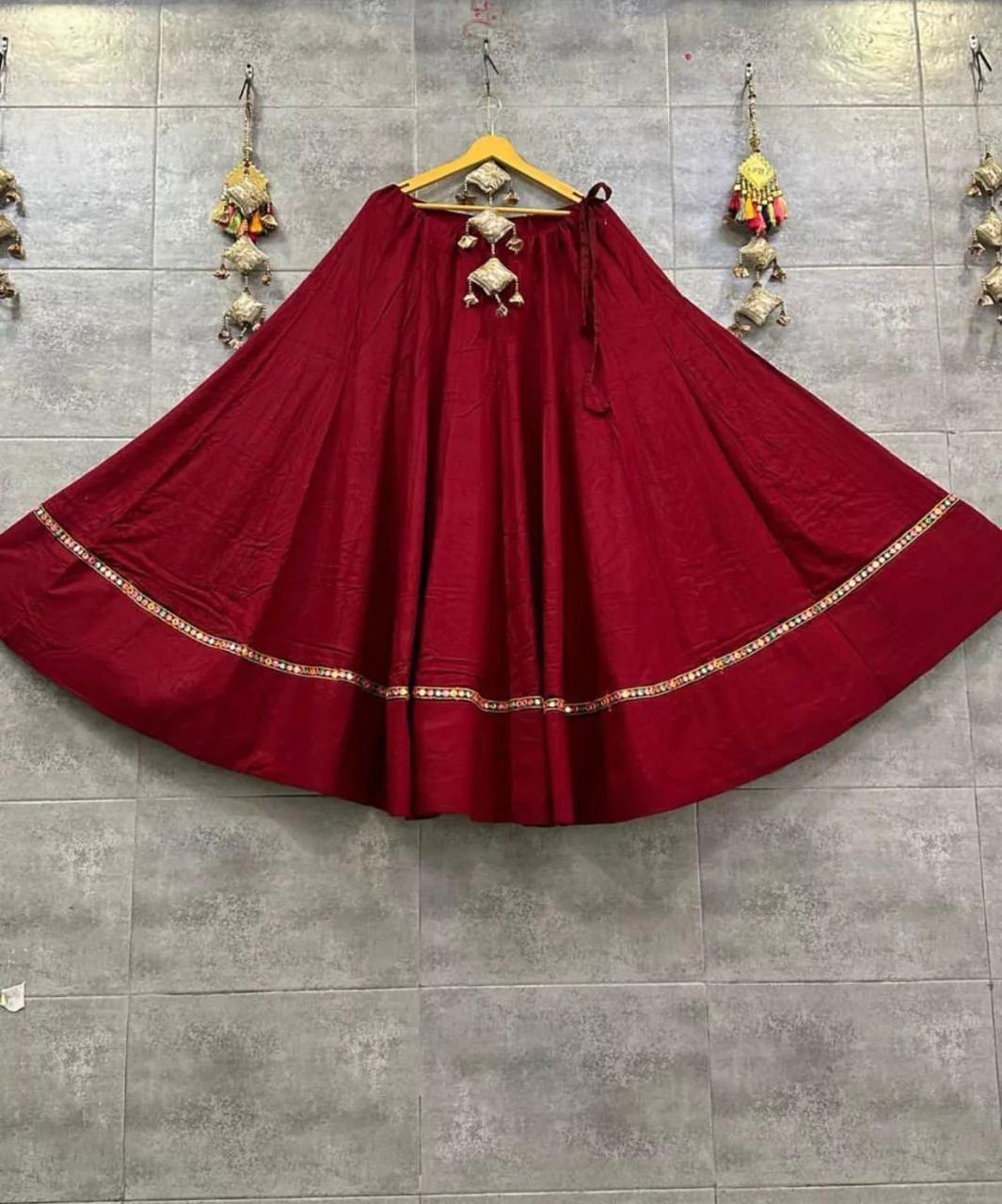 Pure reyon chaniya with fancy gamthi lace