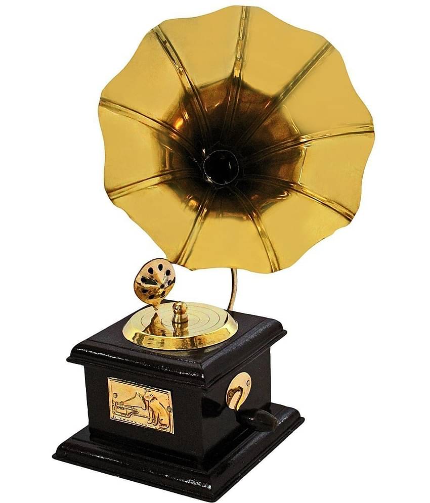 Fashion Bizz Antique Handmade Vintage Dummy Gramophone Decorative Showpiece - 23 cm
