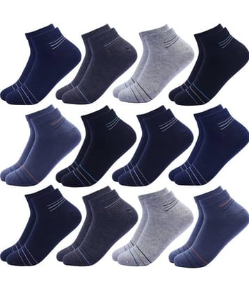 Broen - Cotton Men's Striped Multicolor Low Cut Socks ( Pack of 12 )