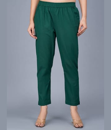 QuaClo - Green Cotton Regular Women's Casual Pants ( Pack of 1 )