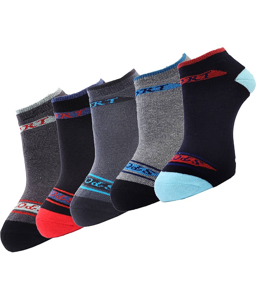 Dollar - Cotton Blend Men's Colorblock Multicolor Ankle Length Socks ( Pack of 5 )
