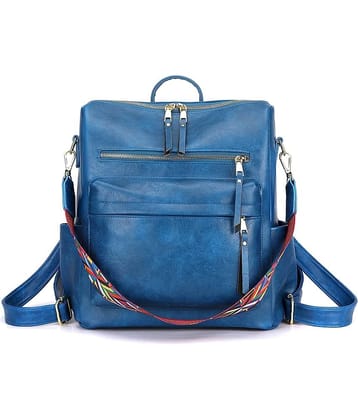 Louis Craft 15 Ltrs Blue Leather College Bag