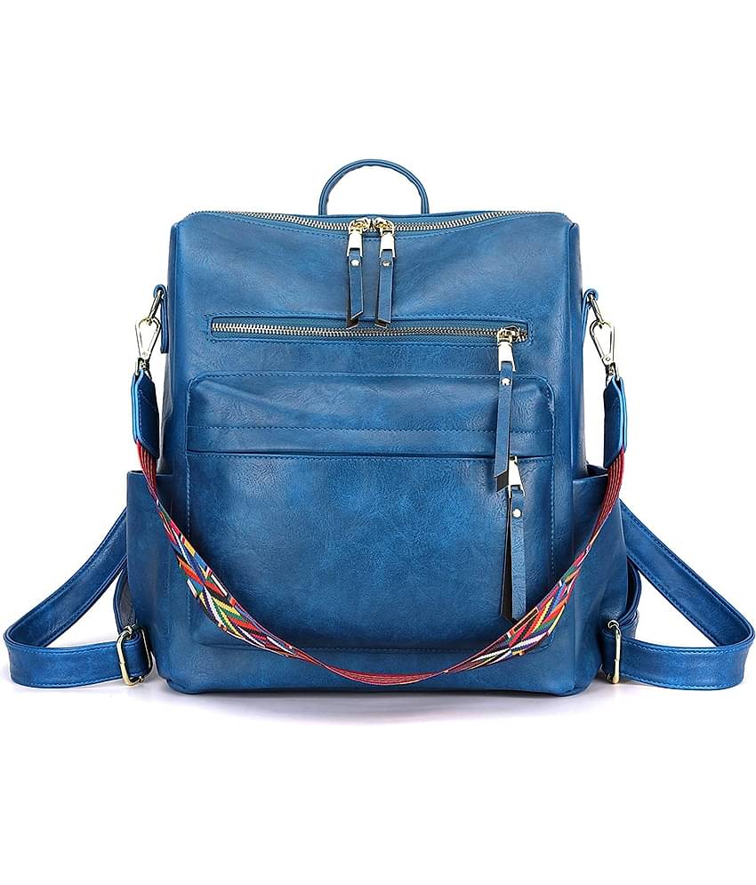 Louis Craft 15 Ltrs Blue Leather College Bag