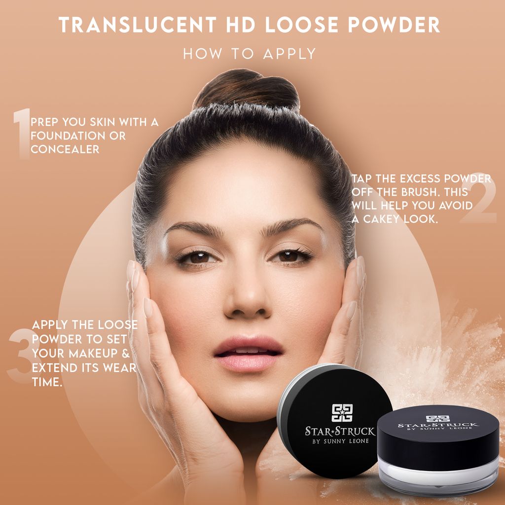 Star Struck by Sunny Leone Translucent HD Loose Powder, 8g