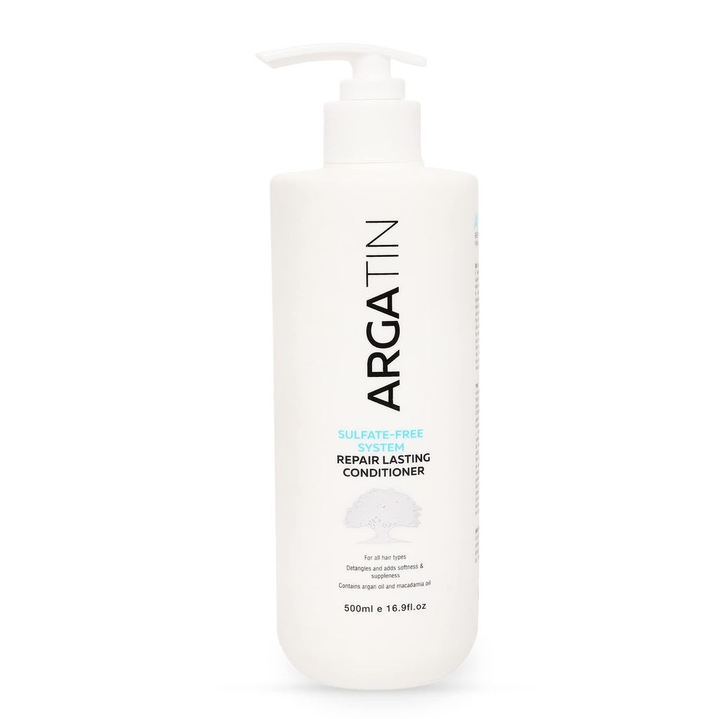 Argatin Keratin Repair Lasting Sulphate Free Conditioner | Enriched With Argan Oil & Aloe Vera Extract And Macadamia Seed Oil | Smooth, Shiny & Frizz Free Hair | Unisex 500 Ml