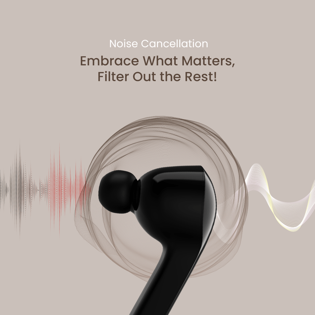 Cellecor BroPods CB07 Waterproof Earbuds With 25 Hours Playtime, ENC, 10mm Driver Bluetooth - Black