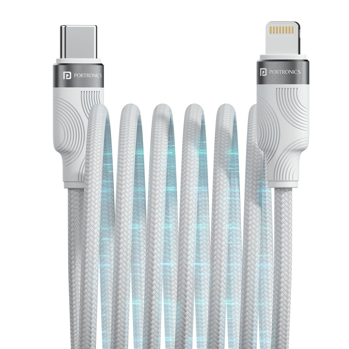 Portronics Snaplink CL 27W Max Output, Type C to 8 Pin Cable, Strong Braided Cable, 1M Cable Length
