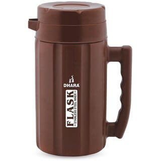 Dhara Stainless Steel Insulated Hot And Cold Thermoware Carafe 1200ml Brown