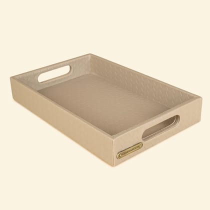 Entwine Small Rectangular Tray Beige-Beige
