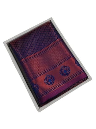 Women Copper Zari Brocade 6 mtr Traditional Saree