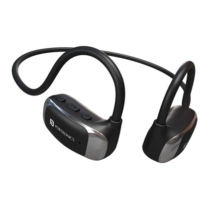 Portronics Aero Tune Upto 10 Hours Playtime, Type C Fast Charging, In-Built HD Mic, Bluetooth Connectivity - Black