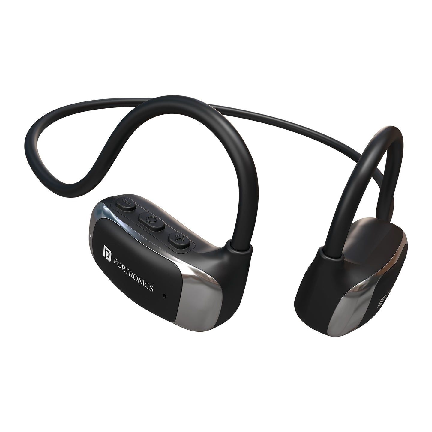 Portronics Aero Tune Upto 10 Hours Playtime, Type C Fast Charging, In-Built HD Mic, Bluetooth Connectivity - Black
