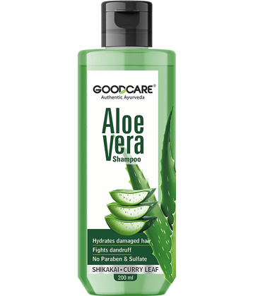 Goodcare Aloe Vera Shampoo, With Shikakai and Curry Leaves, Fights Dandruff, Sulphate and Paraben-Free, For Smooth, Hydrated Hair 200ml