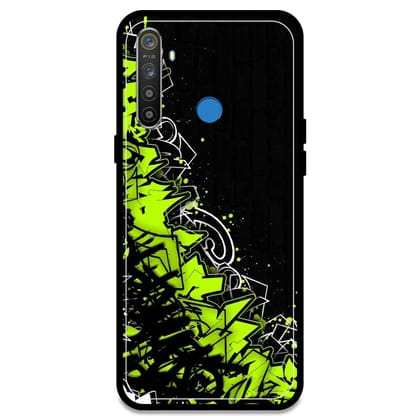 Green Graffiti - Glossy Metal Silicone Case For Realme Models-Realme 5