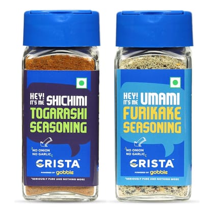 CRISTA International Seasonings Combo (Umami Furikake Seasoning 40 gm & Shichimi Togarashi Seasoning 45 gm) Zero Added Colours, Fillers, Additives & Preservatives -  Pack of 2