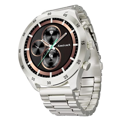Fastrack Magnus FX2 1.32" Display Smart Watch with Single Sync BT Calling, All-Round Health Tracking, Functional Crown, Metal Case, 100+ Sports Modes & Watchfaces – Smartwatch for Men & Women (Black) Fastrack Magnus FX2 1.32" Display Smart Watch with Sin