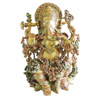 Brass Showpiece Ganesh Ji Statue (BSMAS1124 G)