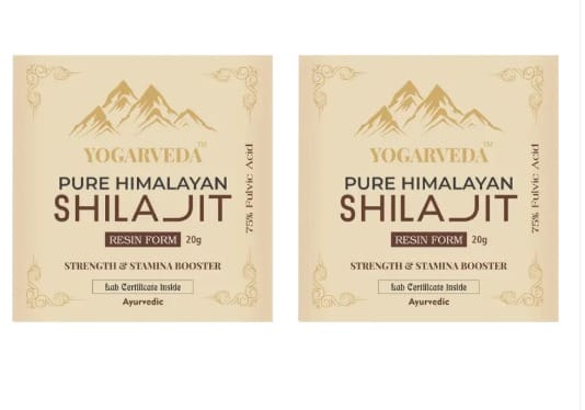 YOGARVEDA Pure Himalayan Shilajit Resin 2* 20g | 100% Ayurvedic Energy & Immunity Booster (Pack of 2, 20 g)