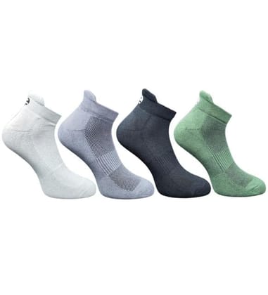 4_Pair Set Unisex Casual Cotton Printed Ankle Length Socks (Multicolor)-PID63508