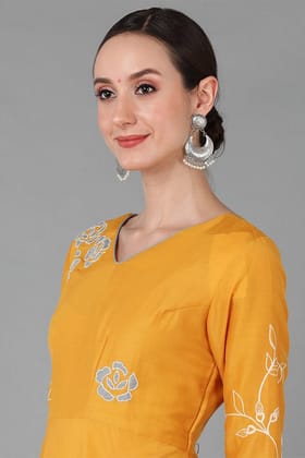 Mustard Silk Blend Flared Kurta With Dupatta VCK8838 Mustard Silk Blend Flared Kurta With Dupatta VCK8838