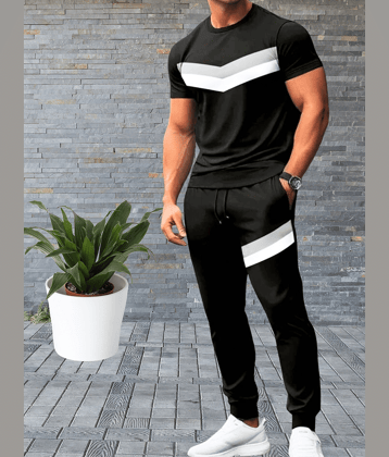 Forbro Black Cotton Blend Regular Fit Men's Tracksuit ( Pack of 1 )