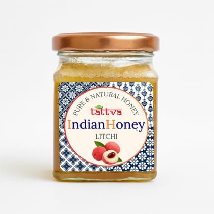 IndianHoney Buttery & Cognitive-Boosting Litchi Honey & Ayurvedic & Stress-Relief Tulsi Infused Honey Combo Pack (230gm & 230gm)