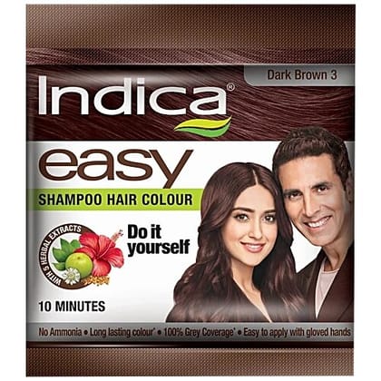 Indica Easy Do - It - Yourself Shampoo Hair Color Dark Brown Brown 18 MILLI_LITRE