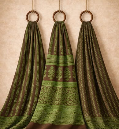 Hand Block Printed Bagh Cotton Suit – 3 Piece Unstitched