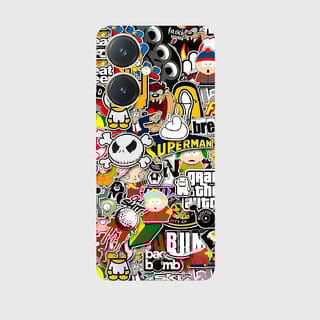 Yug Emporium VIVO Y27 3D DIAMOND MODERN MULTI DESIGN PATTERN MOBILE SKIN (Mobile Back Cover, Black)