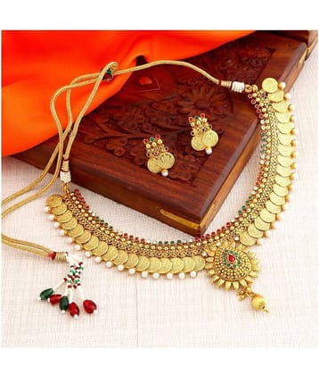 Sukkhi Alloy Golden Traditional Necklaces Set Choker