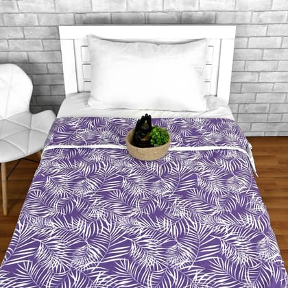 Floral Purple And White Microfiber Comfortable Single Bed AC Dohar-Single / Purple and White / Floral