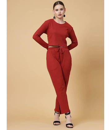 Rigo Women Solid Top With Joggers Co-Ord Set ( Black )