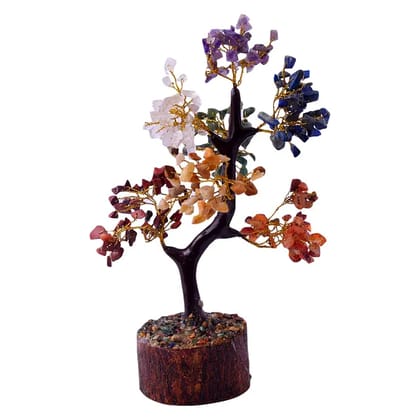 Seven Chakra Natural Stone Tree for Wealth, Health, Prosperity, Mental Peace, Vastu, Positive Energy and Reiki Healing with 300 Beads, Décor(KI_110)  by Krishna Impex