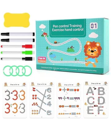 Reusable Magic Practice Copybook Kit for Kids, Writing Practice And Pen Control Workbook Set, Educational Learning Drawing Book, Lines, Shapes, Pattern For Montessori, Home, Preschool