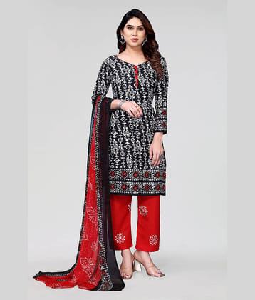 Anand Unstitched Crepe Printed Dress Material - Black ( Pack of 1 )
