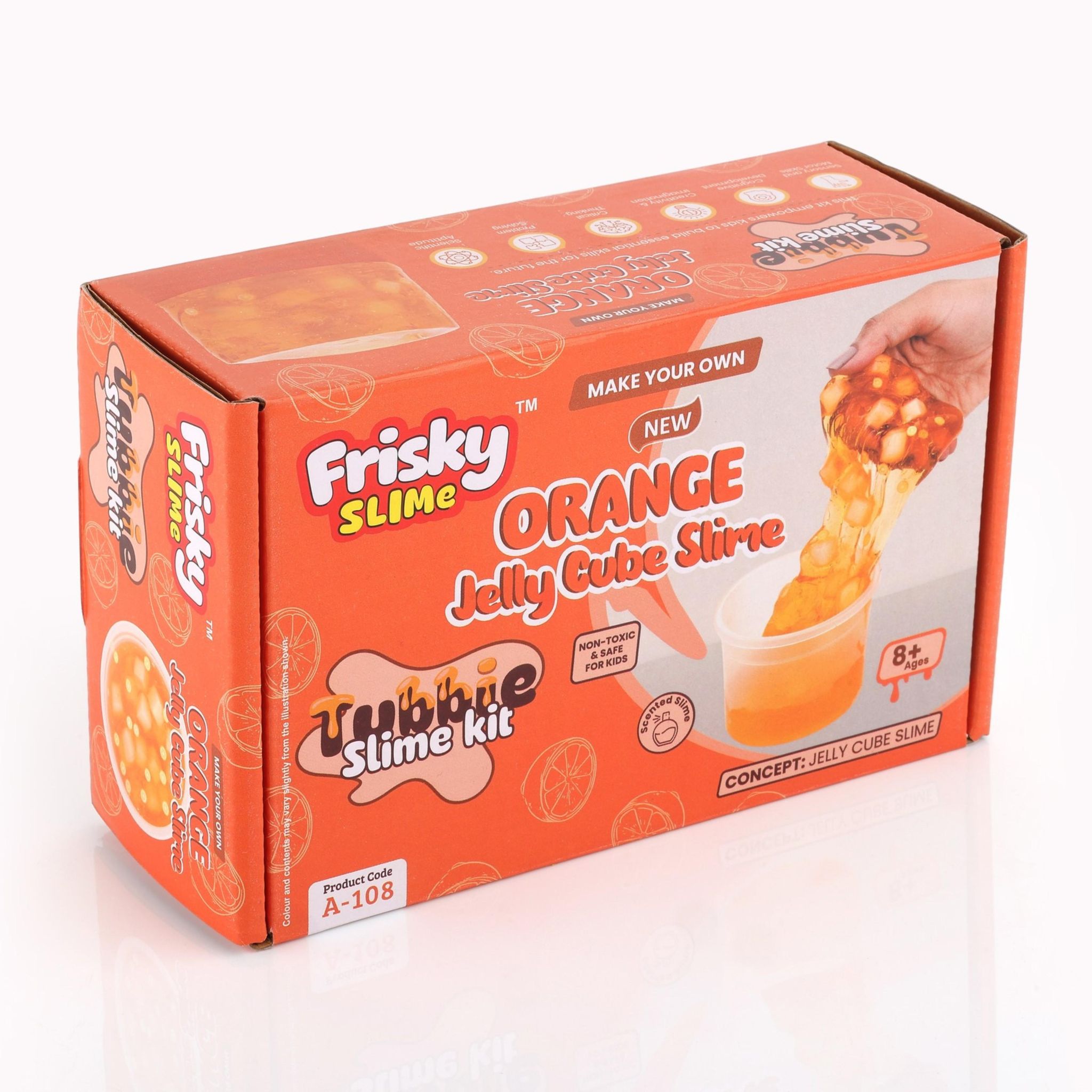 Frisky Slime DIY Orange Jelly Cube Slime Kit for Kids