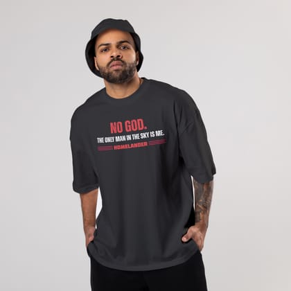 The Boys: Homelander Oversized T-Shirt-S / Black / 240 GSM (100% Cotton)