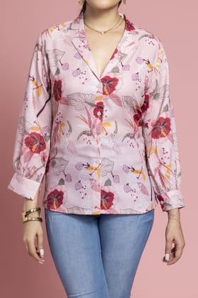 Womens Floral Printed Cotton Top